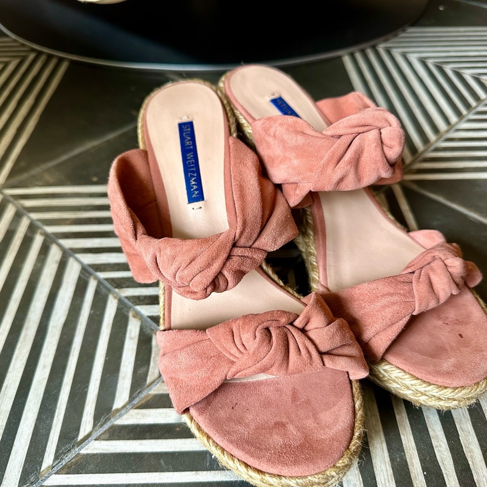 Stuart Weitzman Suede Women's Sandals Rose Color 7.5